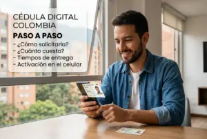 Jovem brasileiro usando smartphone com vista para a cidade