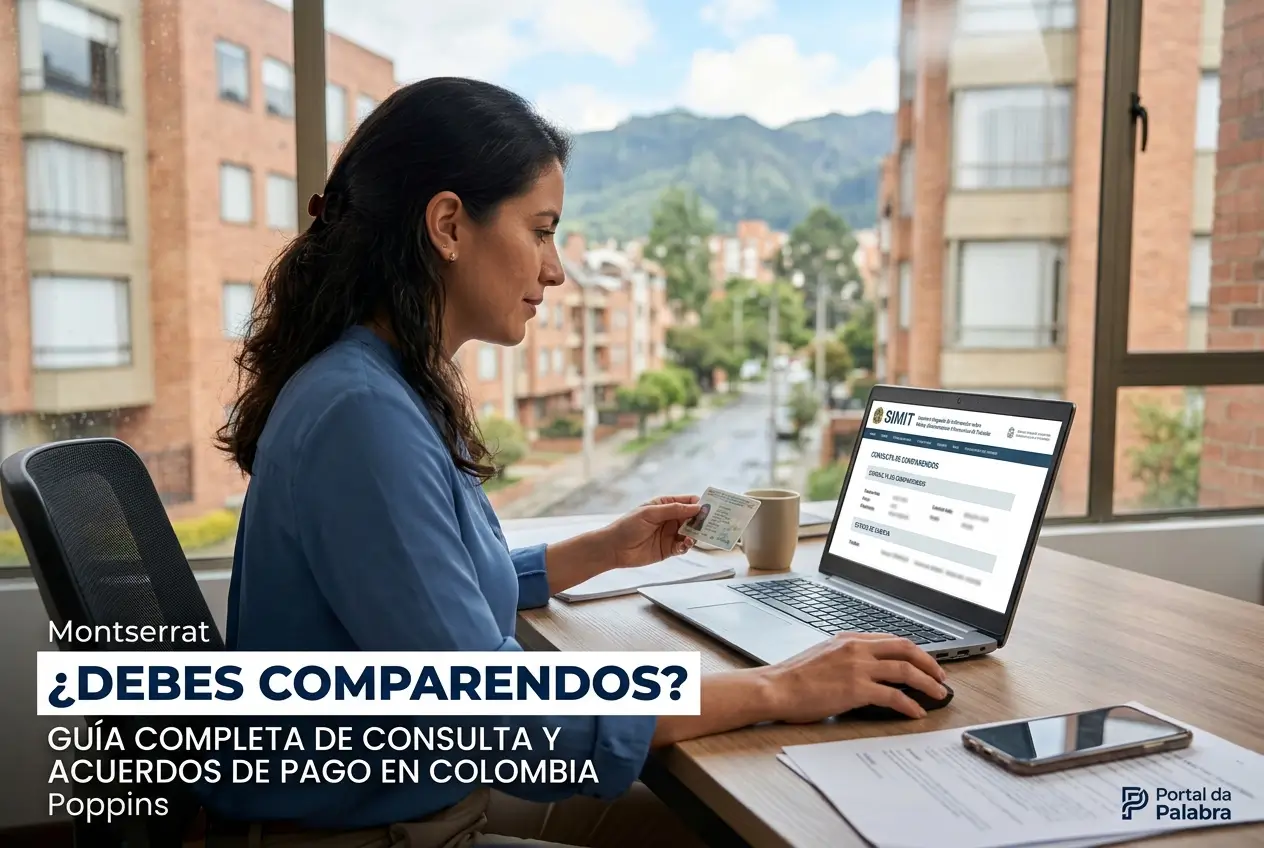 Mulher com laptop e cartão em guia financeira brasileira