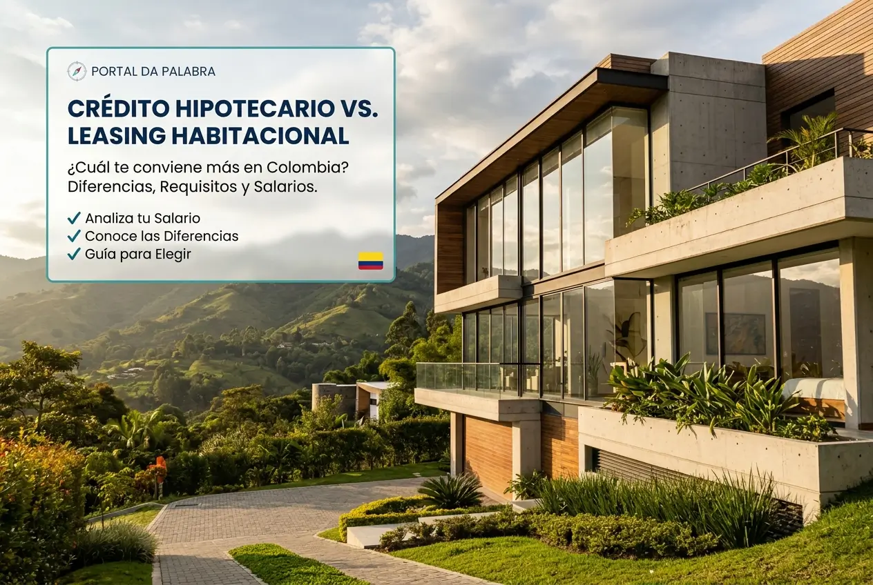 Edifício moderno com vidro e concreto nas colinas verdes colombianas