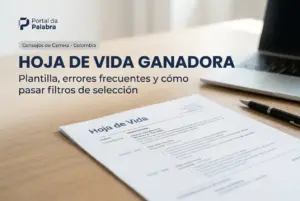 Currículo e laptop em ambiente de trabalho profissional para brasileiros