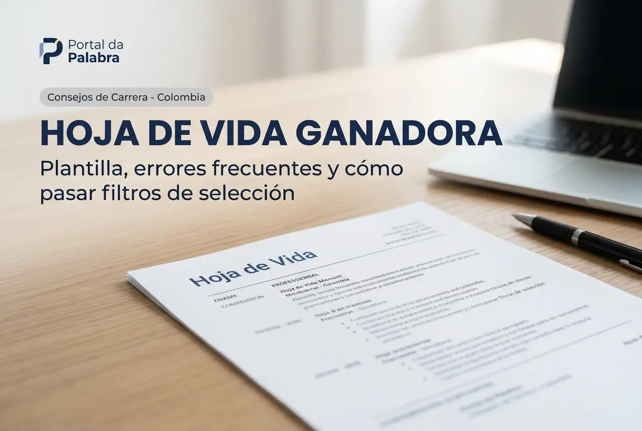 Currículo e laptop em ambiente de trabalho profissional para brasileiros