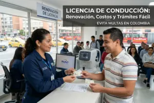Mulher entrega carteira de motorista em renovação na Colômbia