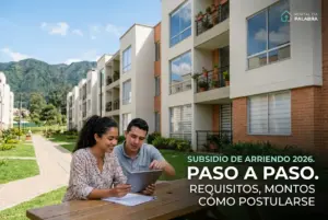 Casal jovem discutindo subsídio de arriendo 2026 ao ar livre