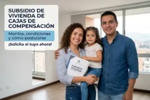 Família feliz com subsídio de moradia 2026 em casa nova